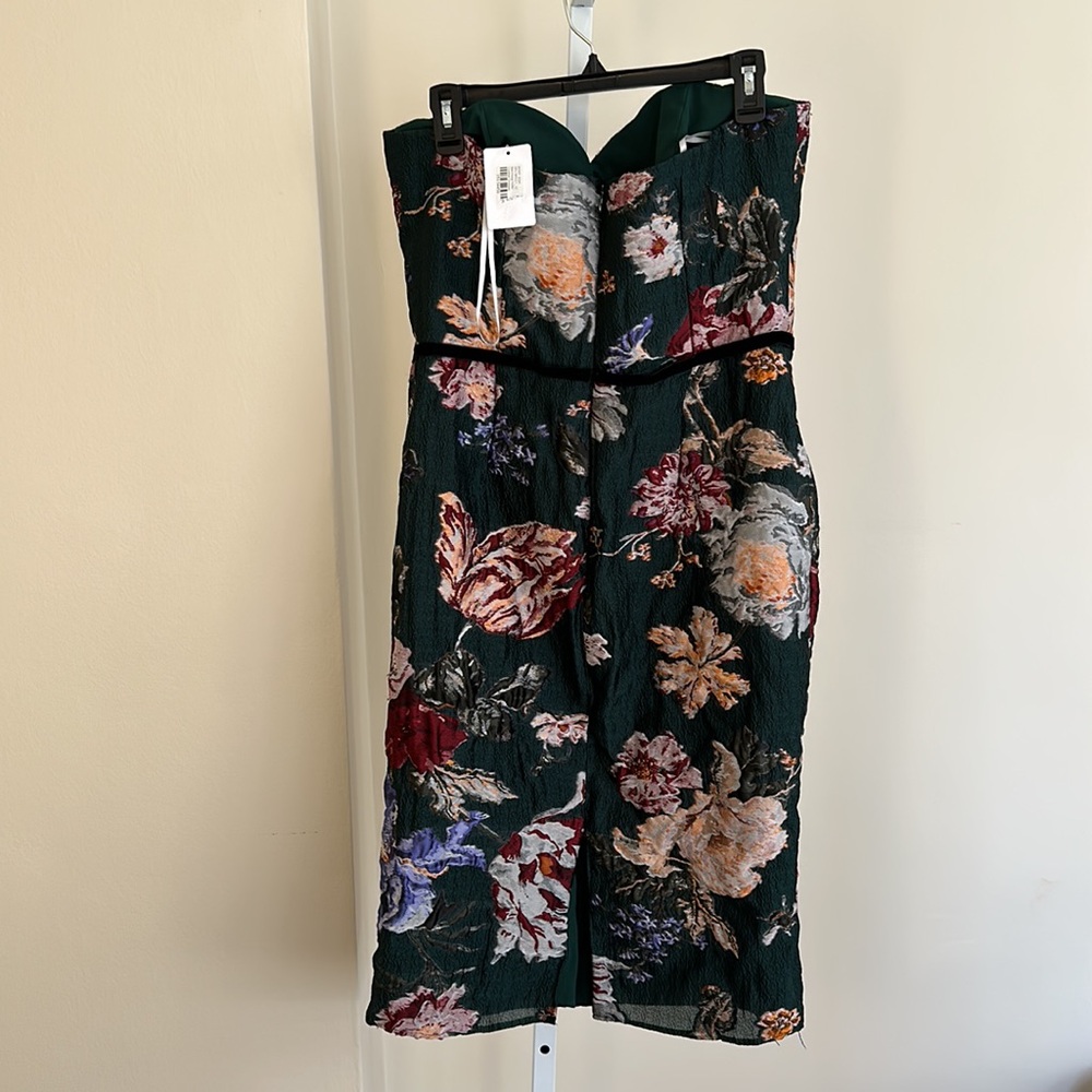 Marchesa Notte Strapless Floral Midi Dress size 12 - Picture 8 of 9
